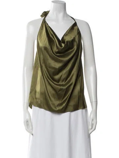 Pre-owned Twp Silk Halterneck Top In Green