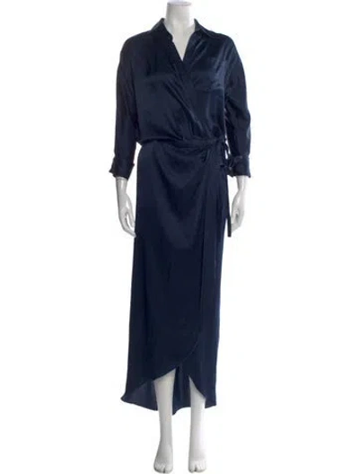 Pre-owned Twp Silk Long Dress In Blue