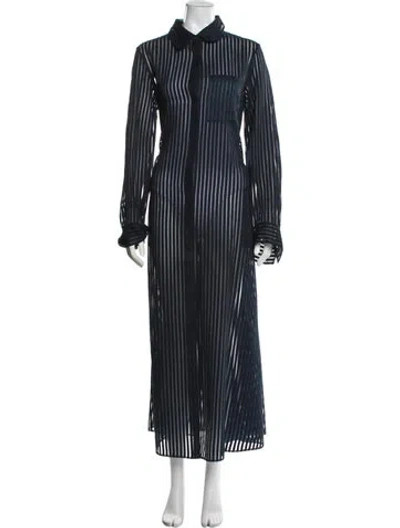 Pre-owned Twp Silk Long Dress In Blue