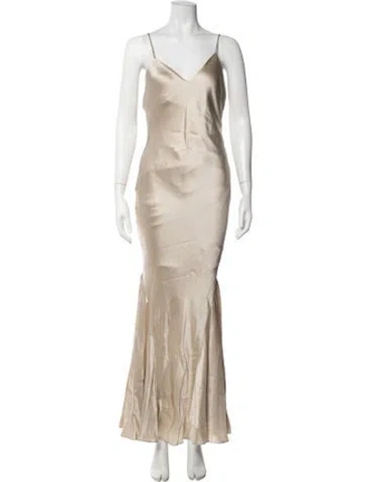 Pre-owned Twp Silk Long Dress In Neutrals