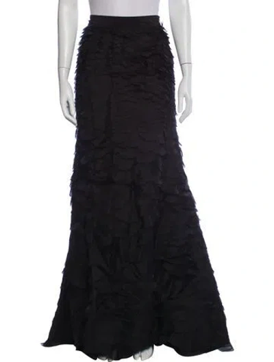 Pre-owned Twp Silk Long Skirt In Black
