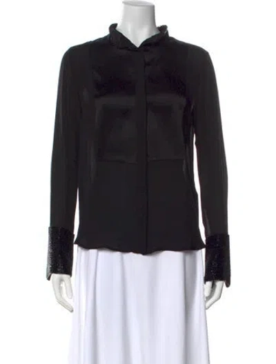 Pre-owned Twp Silk Long Sleeve Blouse In Black
