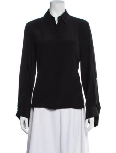 Pre-owned Twp Silk Long Sleeve Blouse In Black