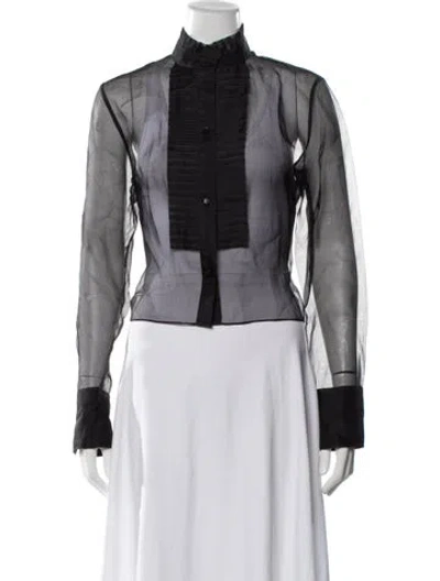 Pre-owned Twp Silk Long Sleeve Blouse In Black