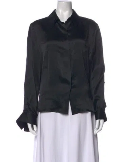 Pre-owned Twp Silk Long Sleeve Blouse In Black