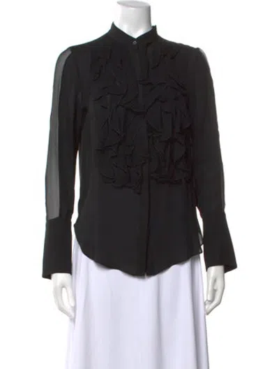 Pre-owned Twp Silk Long Sleeve Blouse In Black