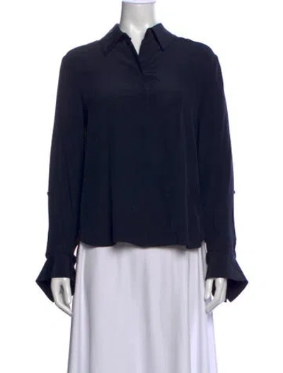 Pre-owned Twp Silk Long Sleeve Blouse In Blue