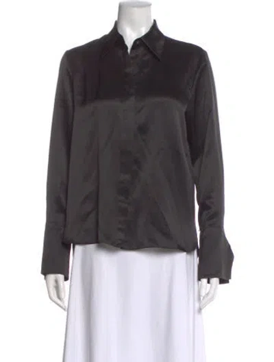 Pre-owned Twp Silk Long Sleeve Blouse In Gray