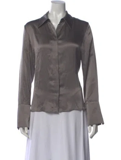Pre-owned Twp Silk Long Sleeve Blouse In Gray