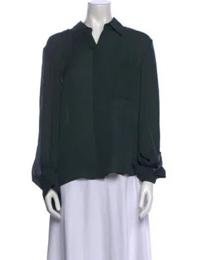 Pre-owned Twp Silk Long Sleeve Blouse In Green