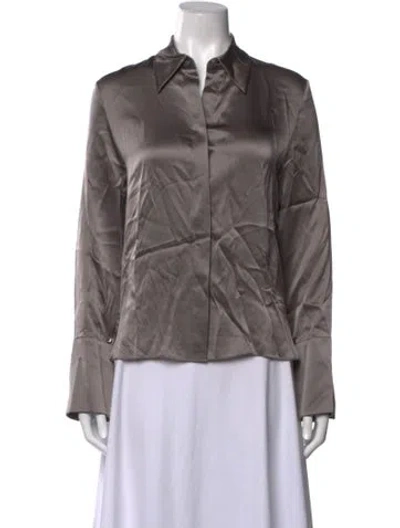 Pre-owned Twp Silk Long Sleeve Blouse In Grey