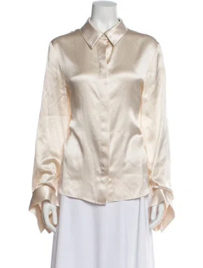 Pre-owned Twp Silk Long Sleeve Blouse In Neutral