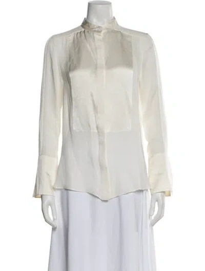 Pre-owned Twp Silk Long Sleeve Blouse In Neutral