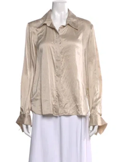 Pre-owned Twp Silk Long Sleeve Blouse In Neutral