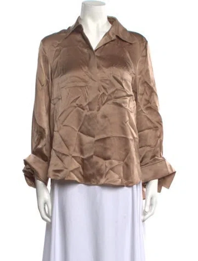 Pre-owned Twp Silk Long Sleeve Blouse In Neutrals
