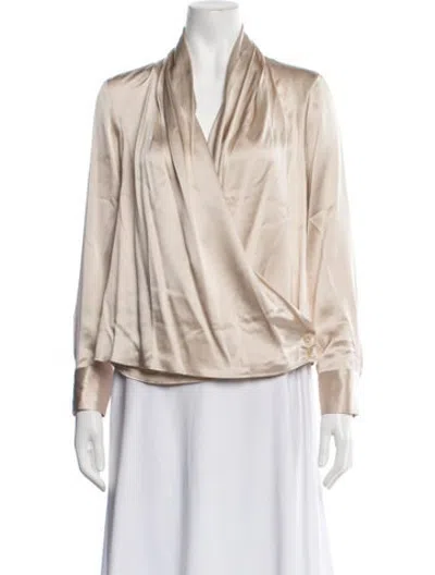 Pre-owned Twp Silk Long Sleeve Blouse In Neutrals