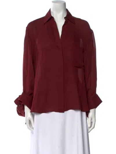 Pre-owned Twp Silk Long Sleeve Blouse In Red