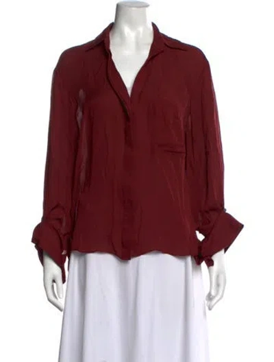 Pre-owned Twp Silk Long Sleeve Blouse In Red