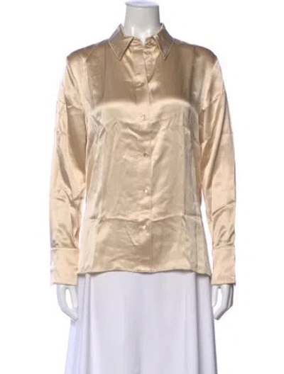 Pre-owned Twp Silk Long Sleeve Button-up Top W/ Tags In Neutral