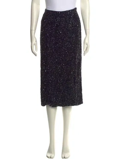 Pre-owned Twp Silk Midi Length Skirt In Black