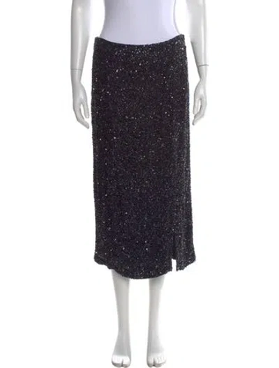 Pre-owned Twp Silk Midi Length Skirt In Black