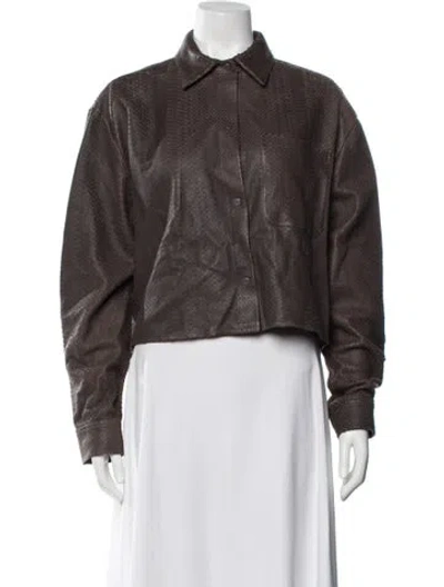 Pre-owned Twp Silk Patterned Jacket W/ Tags In Brown