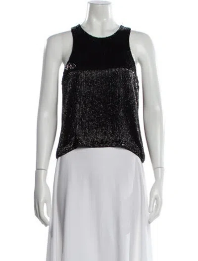 Pre-owned Twp Silk Printed Top In Black