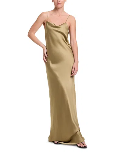 Twp Silk Scoop Back Slip Dress In Green