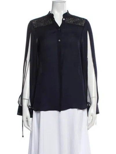 Pre-owned Twp Silk Sleeveless Blouse In Blue