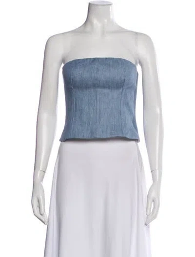 Pre-owned Twp Silk Strapless Crop Top In Multi