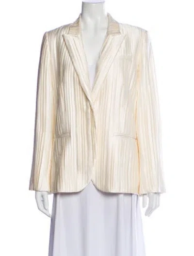 Pre-owned Twp Silk Striped Blazer In Neutral