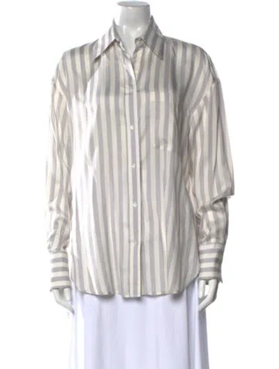 Pre-owned Twp Silk Striped Button-up Top In Multi