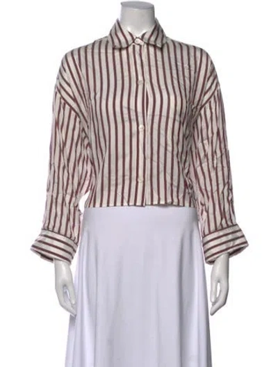 Pre-owned Twp Silk Striped Button-up Top In Multicolor