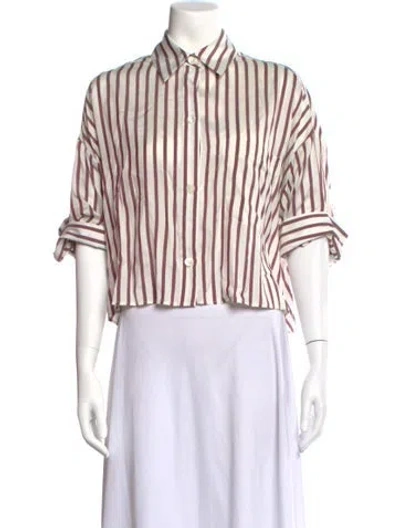 Pre-owned Twp Silk Striped Button-up Top In Multicolor