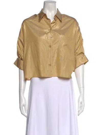 Pre-owned Twp Silk Striped Crop Top In Neutral