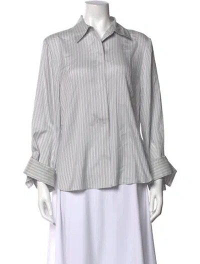 Pre-owned Twp Silk Striped Top In Neutral