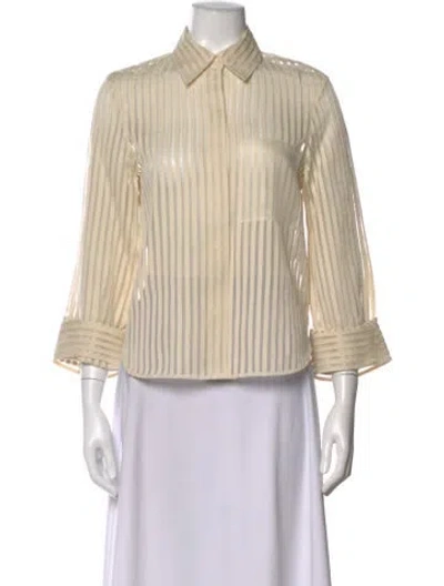 Pre-owned Twp Silk Striped Top W/ Tags In Neutrals