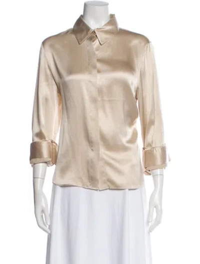 Pre-owned Twp Silk Three-quarter Sleeve Blouse In Neutral