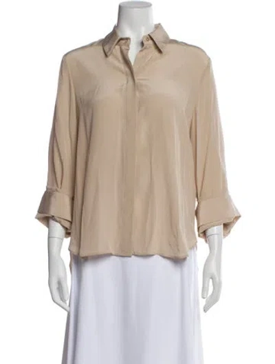 Pre-owned Twp Silk Three-quarter Sleeve Blouse In Neutral