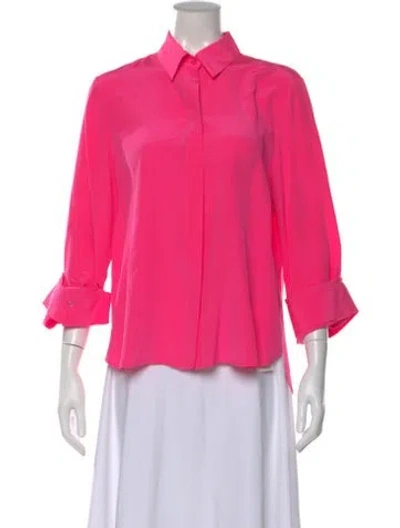 Pre-owned Twp Silk Three-quarter Sleeve Blouse In Pink