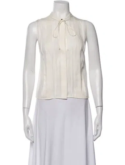 Pre-owned Twp Silk Tie Neck Blouse In Neutrals
