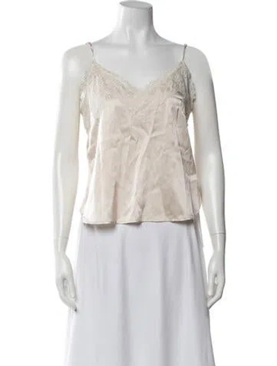 Pre-owned Twp Silk V-neck Top In Neutrals