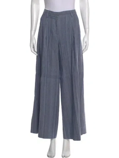 Pre-owned Twp Silk Wide Leg Pants In Blue