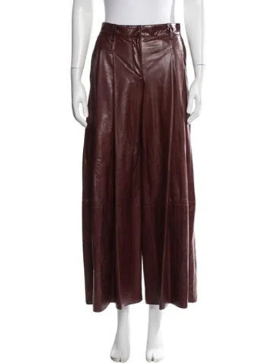 Pre-owned Twp Silk Wide Leg Pants In Red