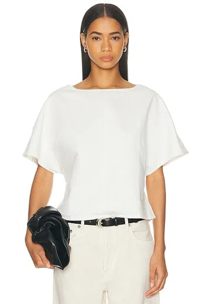 Twp Simple T In Denim Shirting In Black