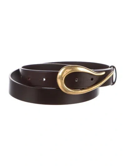 Pre-owned Twp Skinny Leather Belt In Black