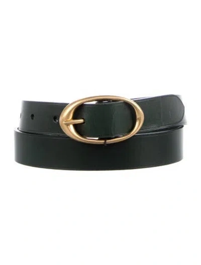Pre-owned Twp Skinny Leather Belt W/ Tags In Green