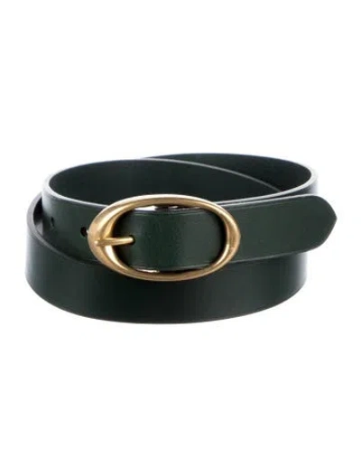Pre-owned Twp Skinny Leather Belt W/ Tags In Green