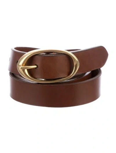 Pre-owned Twp Skinny Leather Waist Belt In Brown