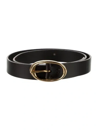 Pre-owned Twp Skinny Leather Waist Belt In Brown